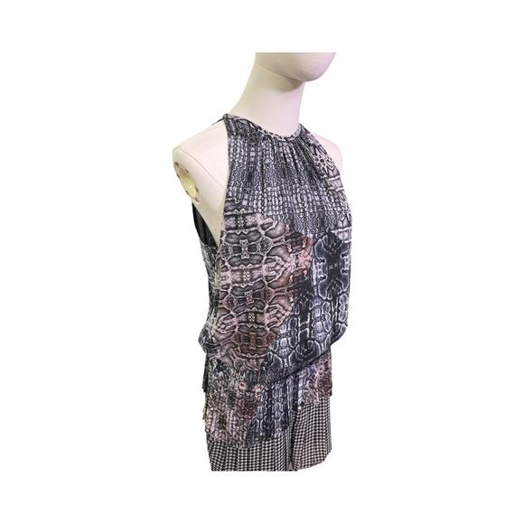 Ramy Brook Snakeskin Print Halter Dress Size Small Blouson Fit Lined Sleeveless - Picture 4 of 12